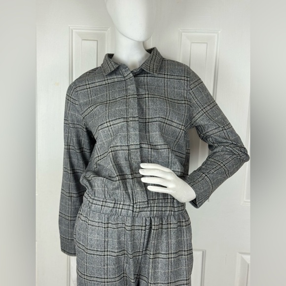 LUCCA Gray Plaid Women's Jumpsuit Long Sleeve Size Medium. D26 - Picture 12 of 17